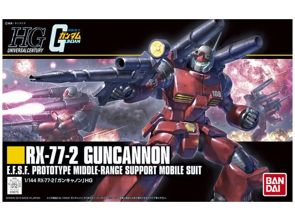BANDAI HOBBY HGUC 1/144 #190 RX-77-2 Guncannon (Revive Ver.) "Mobile Suit Gundam" Model Kit