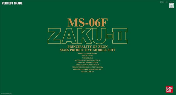 BANDAI HOBBY PG 1/60 MS-06F Zaku II Green "Mobile Suit Gundam" Model Kit