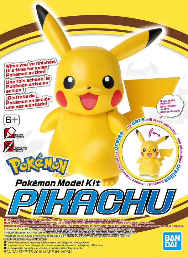 BANDAI Hobby Pokemon Model Kit PIKACHU | Simple Assembly Kit | No Paint | Fit & Snap By Hand!  (Pokemon Figure Kit)
