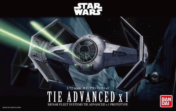 BANDAI HOBBY 1/72 TIE Advanced x1 Fighter "STAR WARS" Model kit