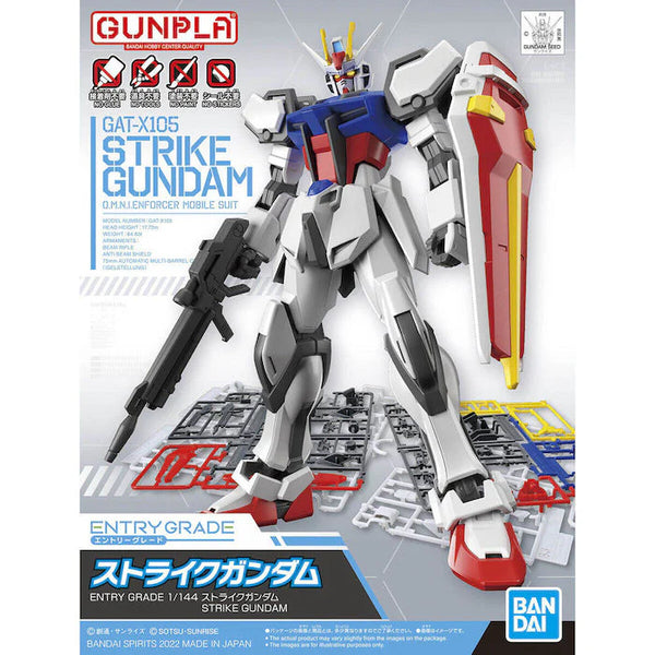 BANDAI Hobby ENTRY GRADE 1/144 STRIKE GUNDAM | Simple Assembly Kit | No Tools | No Paint | Fit & Snap By Hand!